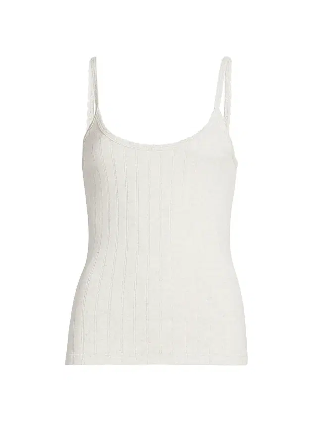Women's Pointelle Classic Tank Top - Cloud Melange