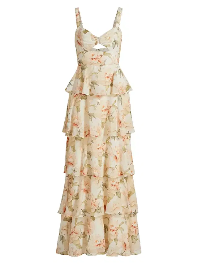 Cami NYC Women's Phillipa Tiered-Ruffle Maxi Dress - Soft Peony