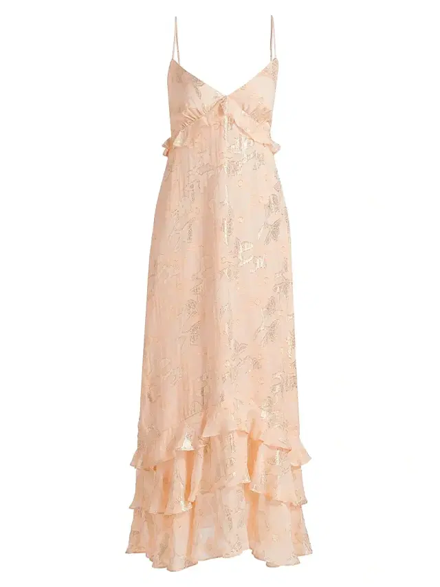 Cami NYC Women's Esmeralda Metallic Chiffon Dress - Light Peach
