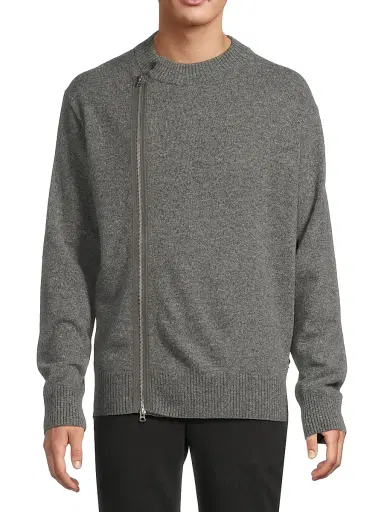 Sacai Men's Wool Zip-Front Cardigan - Gray - Size XL | Thumbnail 3 Sacai Men's Wool Zip-Front Cardigan - Gray - Size XL | Thumbnail 3