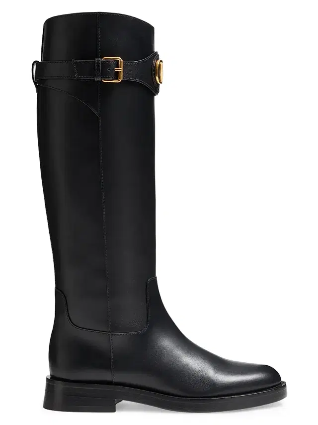 Valentino Garavani Women's VLogo Signature 30MM Calfskin Boots - Black
