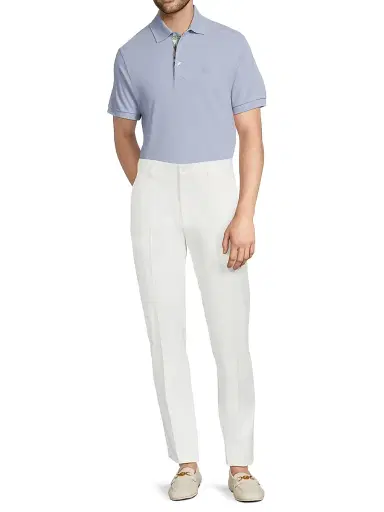 Etro Men's Piqué Cotton Polo Top - Lilac | Thumbnail 2 Etro Men's Piqué Cotton Polo Top - Lilac | Thumbnail 2