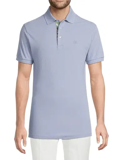 Etro Men's Piqué Cotton Polo Top - Lilac | Thumbnail 3 Etro Men's Piqué Cotton Polo Top - Lilac | Thumbnail 3