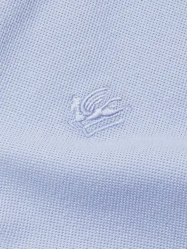 Etro Men's Piqué Cotton Polo Top - Lilac | Thumbnail 6 Etro Men's Piqué Cotton Polo Top - Lilac | Thumbnail 6