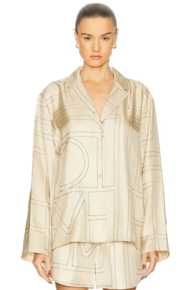 Monogram Silk PJ Top