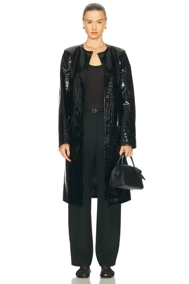 Toteme Croco Embossed Coat