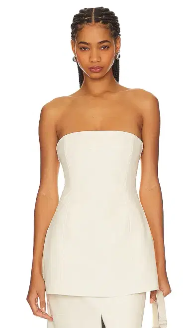 WeWoreWhat Faux Leather Strapless Top | Thumbnail 1