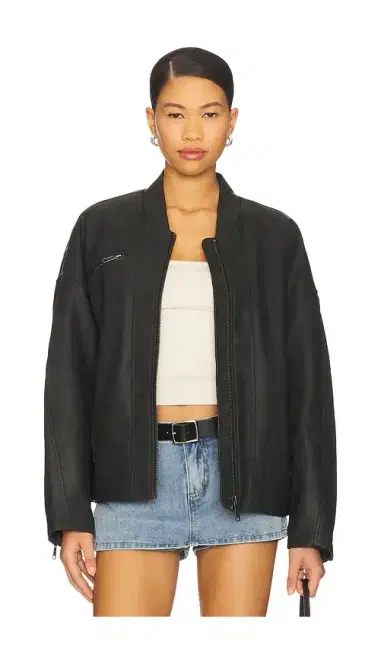 Free People x We The Free Vinny Faux Bomber In Black | Thumbnail 1 Free People x We The Free Vinny Faux Bomber In Black | Thumbnail 1