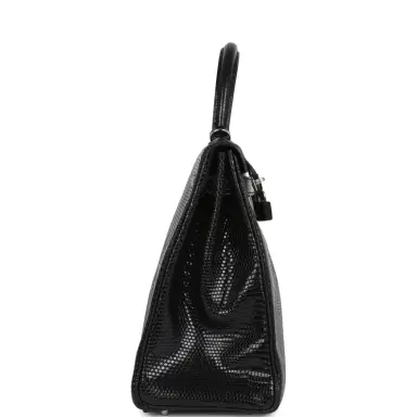 HERMÈS Hermes Kelly Retourne 35 Black Varanus Niloticus Lizard Palladium Hardware | Thumbnail 4 HERMÈS Hermes Kelly Retourne 35 Black Varanus Niloticus Lizard Palladium Hardware | Thumbnail 4