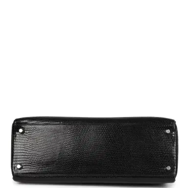 HERMÈS Hermes Kelly Retourne 35 Black Varanus Niloticus Lizard Palladium Hardware | Thumbnail 6 HERMÈS Hermes Kelly Retourne 35 Black Varanus Niloticus Lizard Palladium Hardware | Thumbnail 6