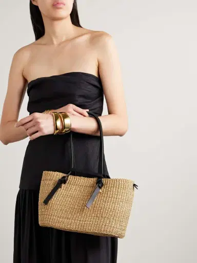 MUUÑ Zorro Leather-trimmed Woven Straw Tote | Thumbnail 2 MUUÑ Zorro Leather-trimmed Woven Straw Tote | Thumbnail 2