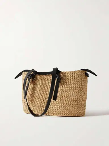 MUUÑ Zorro Leather-trimmed Woven Straw Tote | Thumbnail 3 MUUÑ Zorro Leather-trimmed Woven Straw Tote | Thumbnail 3