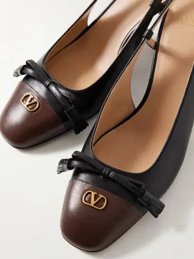 Valentino Garavani Vlogo 65 Tasseled Two-tone Leather Slingback Pumps | Thumbnail 4