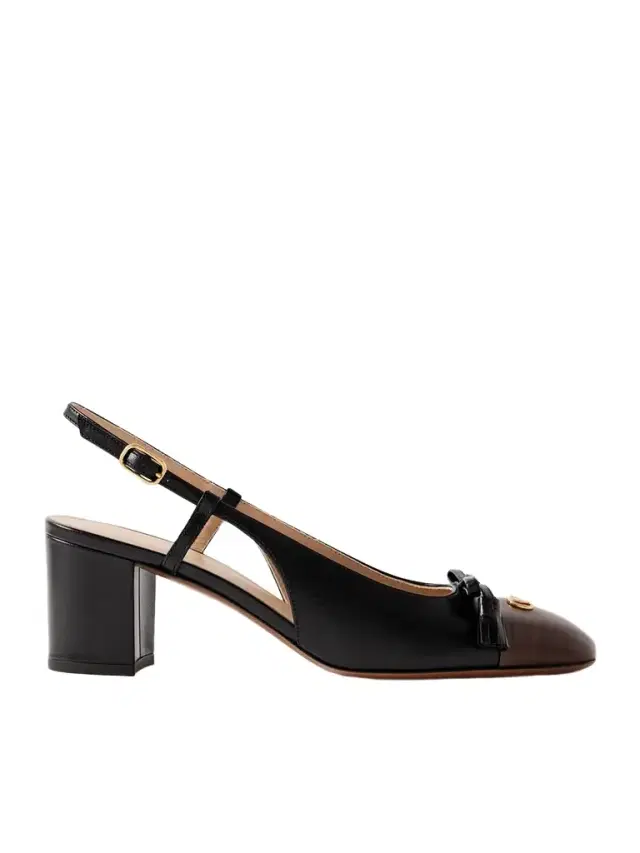 Vlogo 65 Tasseled Two-tone Leather Slingback Pumps