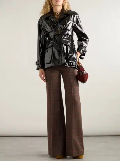 Chloé Checked Wool Flared Pants | Thumbnail 2