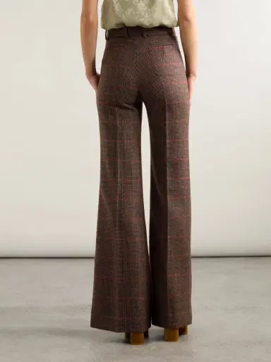Chloé Checked Wool Flared Pants | Thumbnail 4