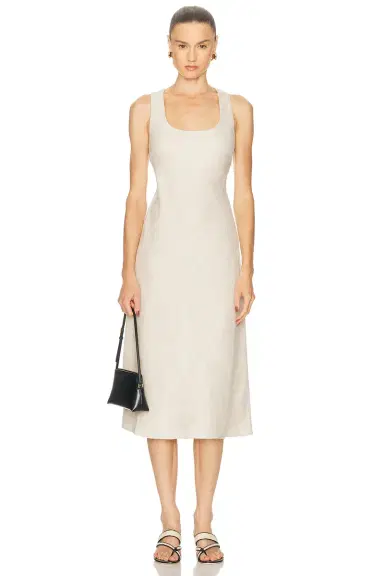 L'Academie Eula Linen Midi Dress | Thumbnail 3 L'Academie Eula Linen Midi Dress | Thumbnail 3