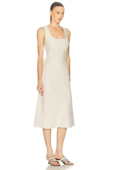 L'Academie Eula Linen Midi Dress | Thumbnail 4 L'Academie Eula Linen Midi Dress | Thumbnail 4