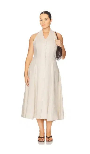 L'Academie Uma Linen Midi Dress | Thumbnail 2 L'Academie Uma Linen Midi Dress | Thumbnail 2