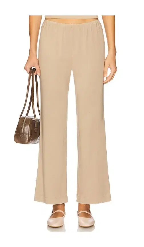 Baby Rib Scallop Contrast Pant