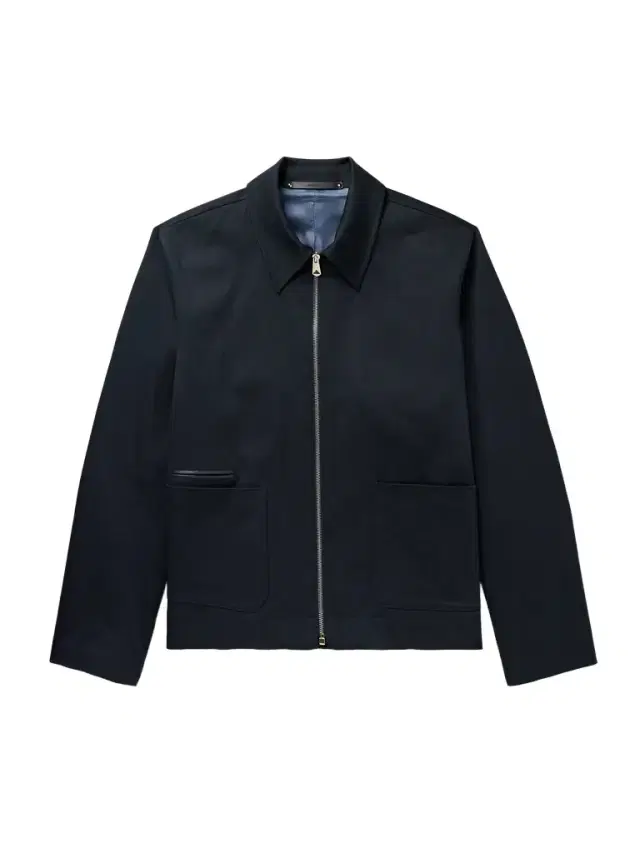 Leather-Trimmed Cotton-Blend Twill Harrington Jacket - Men