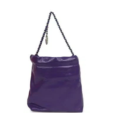 Chanel Chanel Mini 22 Bag Dark Purple Lambskin Rainbow Hardware | Thumbnail 4 Chanel Chanel Mini 22 Bag Dark Purple Lambskin Rainbow Hardware | Thumbnail 4