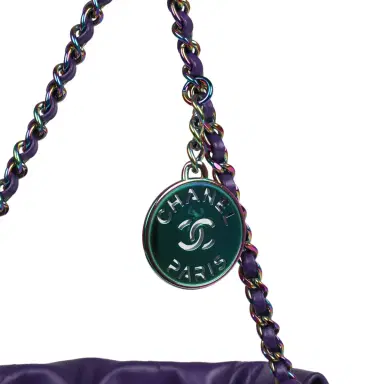 Chanel Chanel Mini 22 Bag Dark Purple Lambskin Rainbow Hardware | Thumbnail 5 Chanel Chanel Mini 22 Bag Dark Purple Lambskin Rainbow Hardware | Thumbnail 5