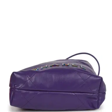 Chanel Chanel Mini 22 Bag Dark Purple Lambskin Rainbow Hardware | Thumbnail 7 Chanel Chanel Mini 22 Bag Dark Purple Lambskin Rainbow Hardware | Thumbnail 7