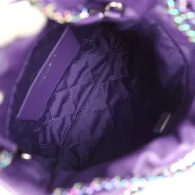 Chanel Chanel Mini 22 Bag Dark Purple Lambskin Rainbow Hardware | Thumbnail 8 Chanel Chanel Mini 22 Bag Dark Purple Lambskin Rainbow Hardware | Thumbnail 8