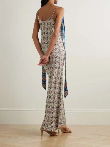 Rabanne Chain-embellished Paisley-print Crepe Maxi Dress | Thumbnail 3