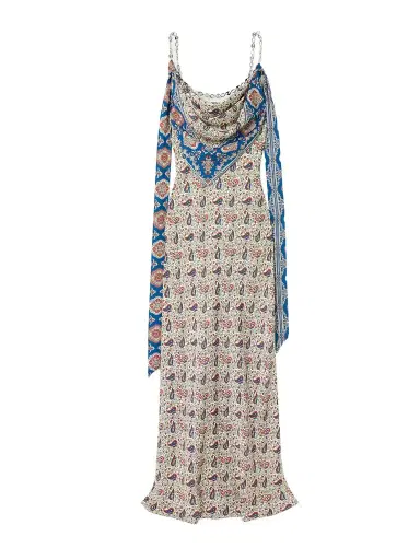 Rabanne Chain-embellished Paisley-print Crepe Maxi Dress | Thumbnail 1
