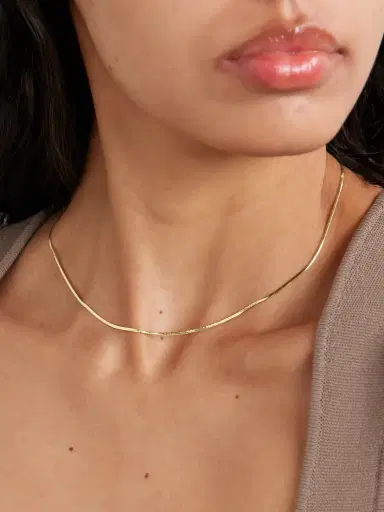 Loren Stewart Demi Herringbone Gold Necklace | Thumbnail 2 Loren Stewart Demi Herringbone Gold Necklace | Thumbnail 2