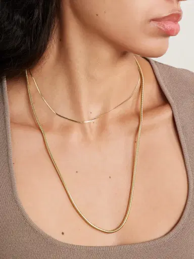 Loren Stewart Demi Herringbone Gold Necklace | Thumbnail 5 Loren Stewart Demi Herringbone Gold Necklace | Thumbnail 5