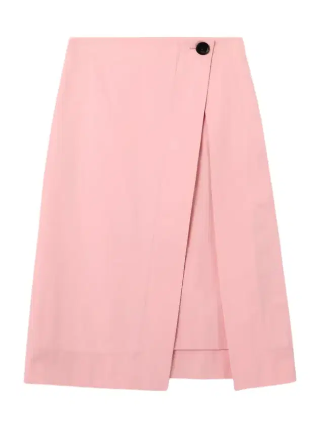 Wrap-effect Organic Cotton-twill Skirt
