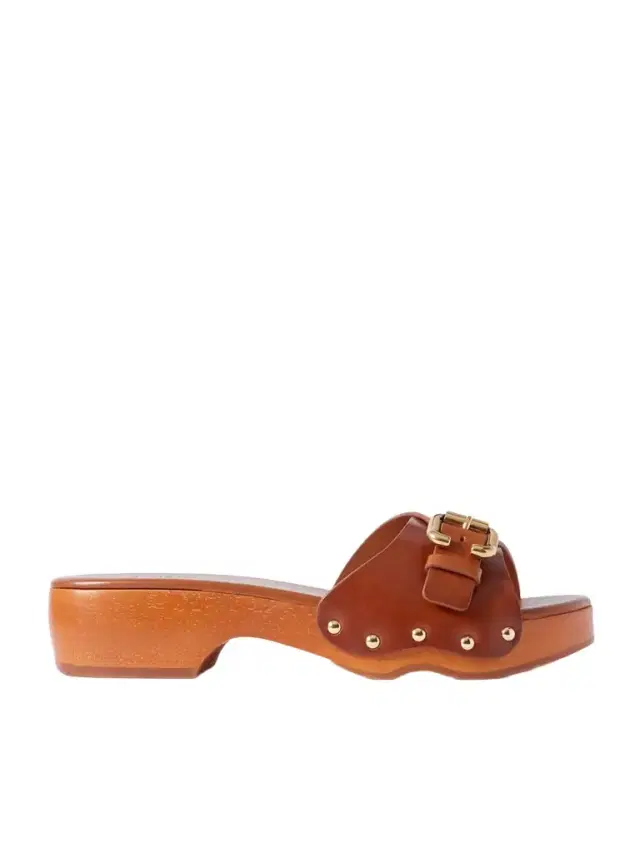 Jeannette Embellished Leather Mules
