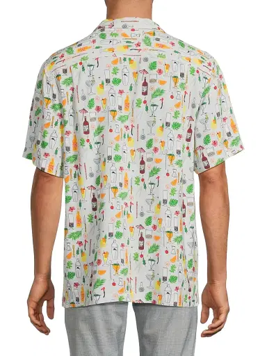 Tommy Bahama Men's Veracruz Cay Lemon Lounge Shirt - Foggy Dew | Thumbnail 5