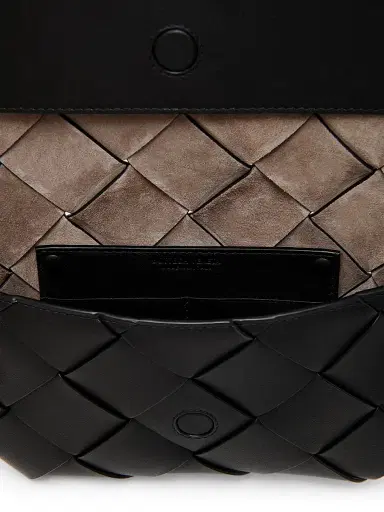 Bottega Veneta Men's Diago Horizontal Phone Pouch - Black Silver | Thumbnail 6 Bottega Veneta Men's Diago Horizontal Phone Pouch - Black Silver | Thumbnail 6