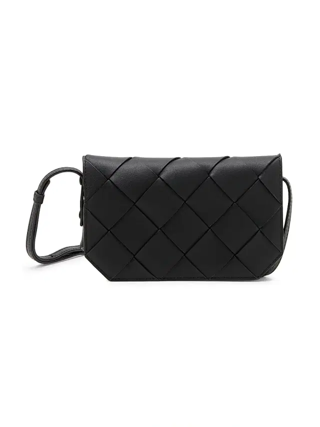 Bottega Veneta Men's Diago Horizontal Phone Pouch - Black Silver