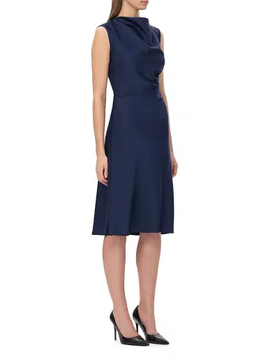 Hervé Léger Women's Satin Cowlneck Midi-Dress | Thumbnail 4