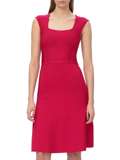 Hervé Léger Women's The Beatrice Knit Fit & Flare Midi-Dress - Hibiscus - Size XS | Thumbnail 3 Hervé Léger Women's The Beatrice Knit Fit & Flare Midi-Dress - Hibiscus - Size XS | Thumbnail 3