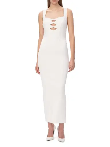 Hervé Léger Women's The Alessia Stretch-Crepe Cut-Out Gown - Alabaster - Size XS | Thumbnail 3 Hervé Léger Women's The Alessia Stretch-Crepe Cut-Out Gown - Alabaster - Size XS | Thumbnail 3