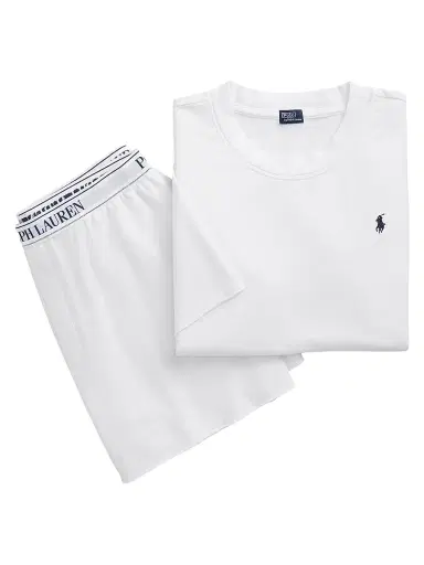Polo Ralph Lauren Women's Club Terry 2-Piece T-Shirt & Shorts Set - White Cloud | Thumbnail 1