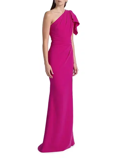 Teri Jon by Rickie Freeman Women's One-Shoulder Sheath Gown - Hot Pink - Size 18 | Thumbnail 4 Teri Jon by Rickie Freeman Women's One-Shoulder Sheath Gown - Hot Pink - Size 18 | Thumbnail 4