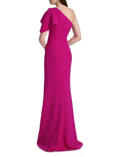 Teri Jon by Rickie Freeman Women's One-Shoulder Sheath Gown - Hot Pink - Size 18 | Thumbnail 5 Teri Jon by Rickie Freeman Women's One-Shoulder Sheath Gown - Hot Pink - Size 18 | Thumbnail 5