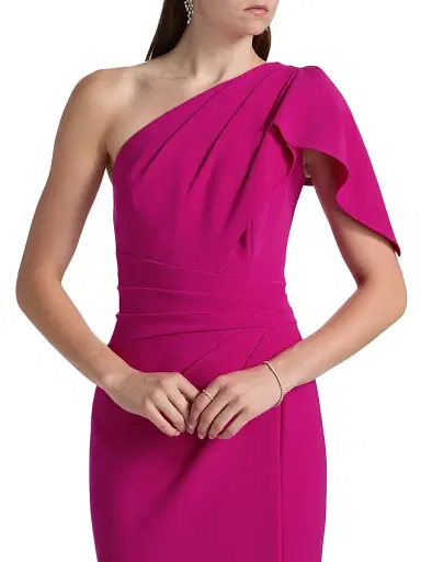 Teri Jon by Rickie Freeman Women's One-Shoulder Sheath Gown - Hot Pink - Size 18 | Thumbnail 6 Teri Jon by Rickie Freeman Women's One-Shoulder Sheath Gown - Hot Pink - Size 18 | Thumbnail 6