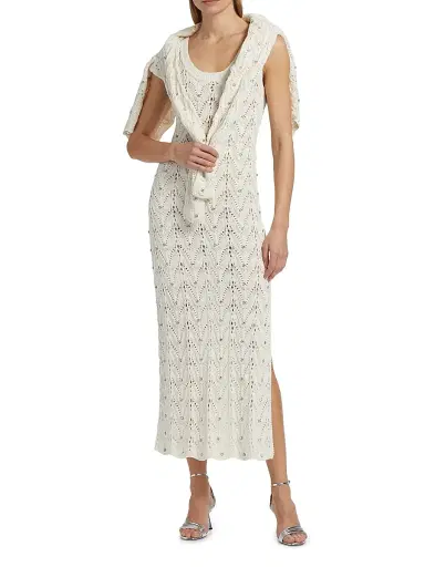 Generation Love Women's Vincent Crystal Pointelle-Knit Maxi Dress | Thumbnail 2
