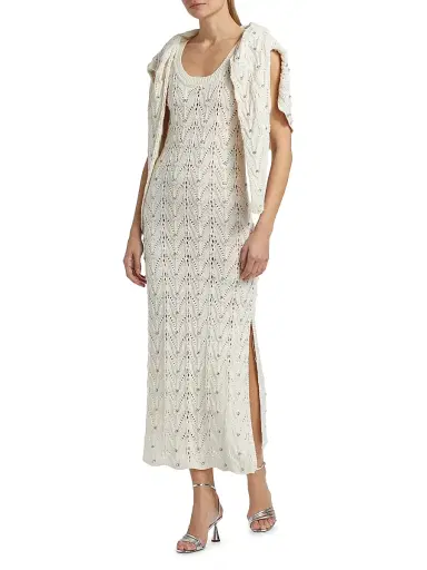 Generation Love Women's Vincent Crystal Pointelle-Knit Maxi Dress | Thumbnail 3