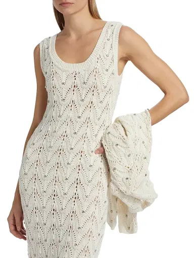 Generation Love Women's Vincent Crystal Pointelle-Knit Maxi Dress | Thumbnail 6
