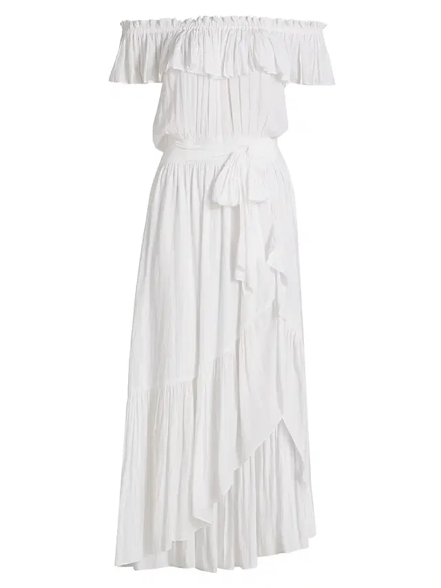Ramy Brook Women's Gloria Off-The-Shoulder Tie-Waist Midi-Dress -