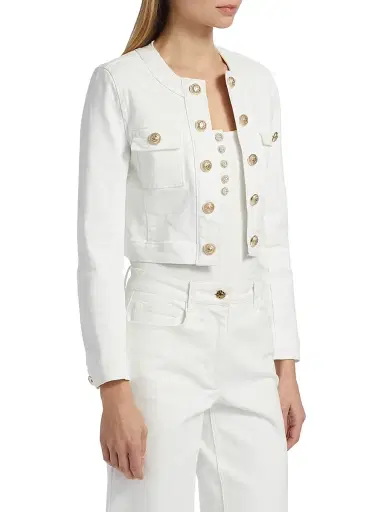 Generation Love Women's Valentina Stretch Denim Collarless Crop Jacket | Thumbnail 4